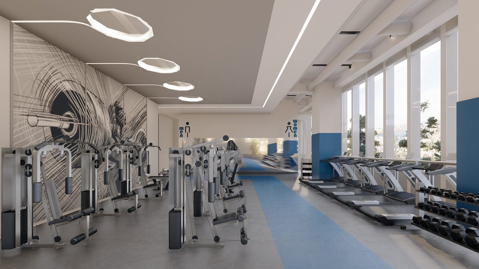 Abay Bank staff gym, second view